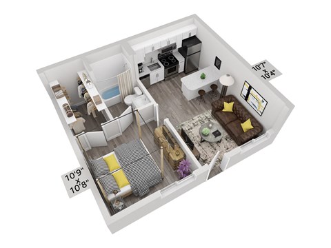 bedroom floor plan an in 3d